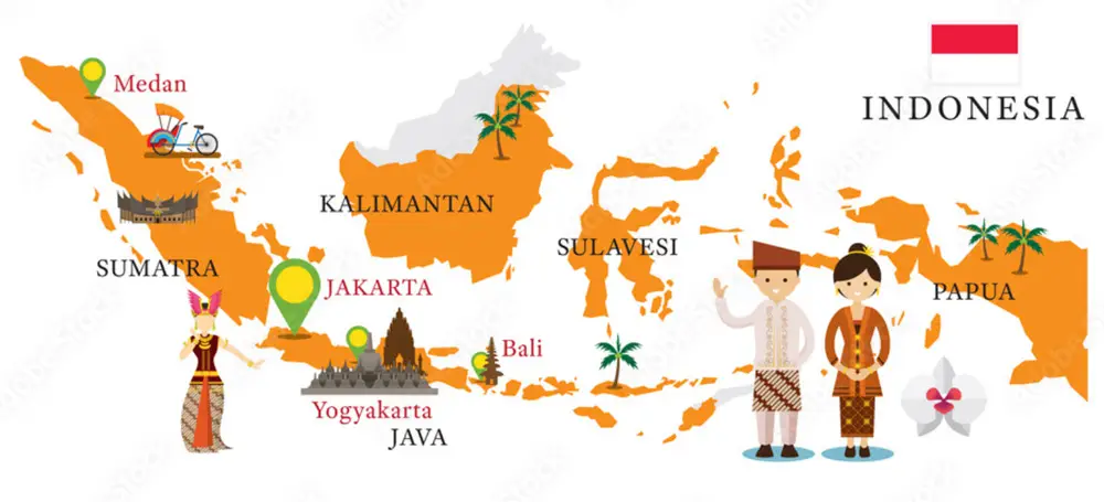 Karta över Indonesien