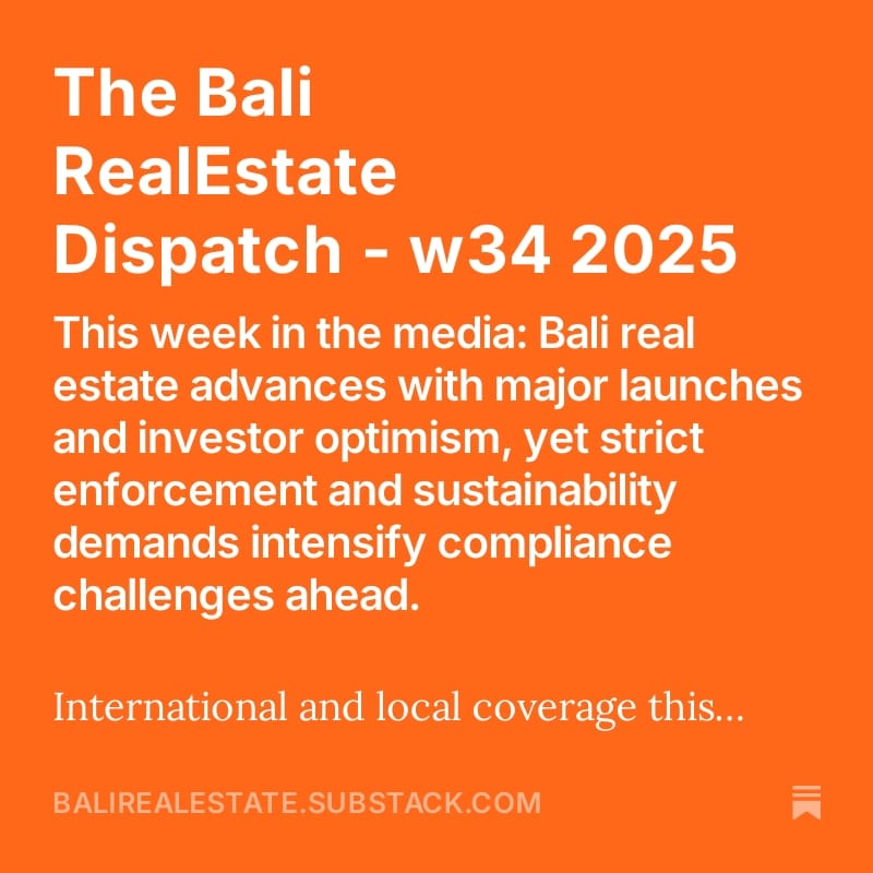 The Bali RealEstate Dispatch - aktuellt om fastighetsmarknaden på Bali